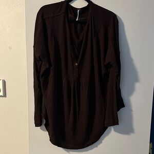 Free People flowy brown long sleeve